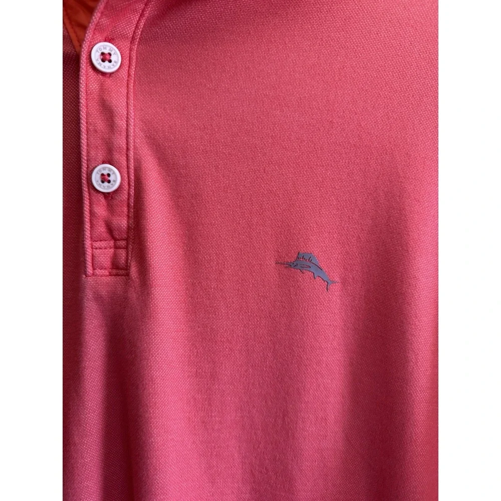 Tommy Bahama‎ Men's lightweight Polo Shirt-Coral-Large-Vacation-Island-Beach